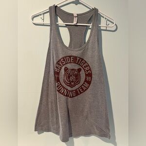 Saved by the Bell Gray Bayside Tigers Running Team Women's Tank Top, Size Medium